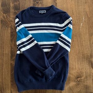 Club Room 100% Cotton Navy Blue Size Small Striped Sweater